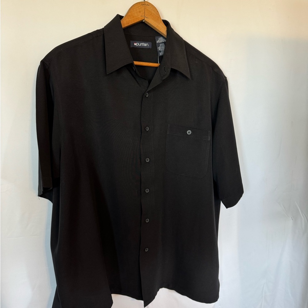 Puritan Men's Dark Short Sleeve Dress Shirt